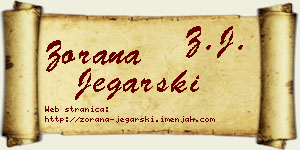 Zorana Jegarski vizit kartica